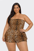 Leopard Cargo Romper (PLUS)