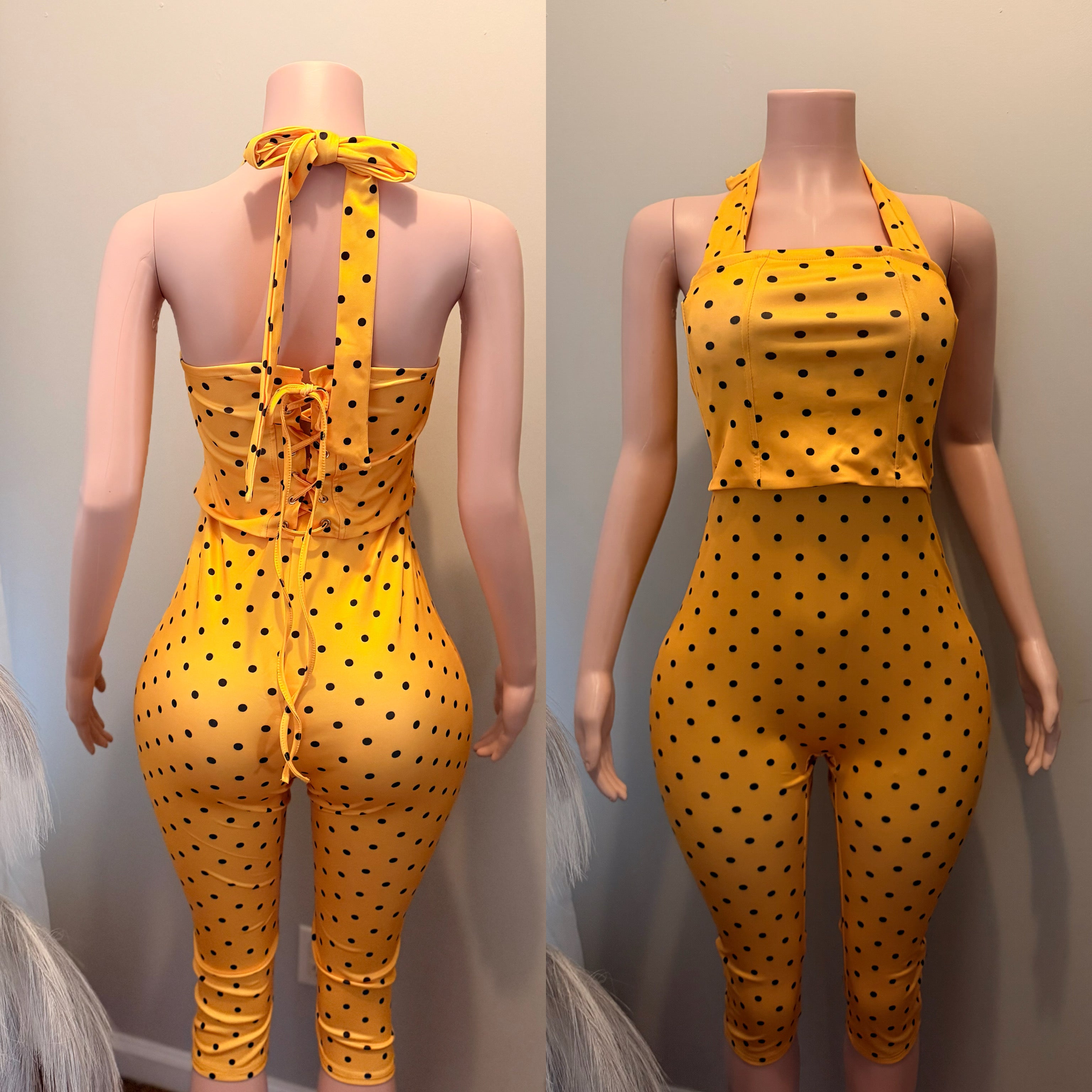 Polka Dot Zip Jumpsuit