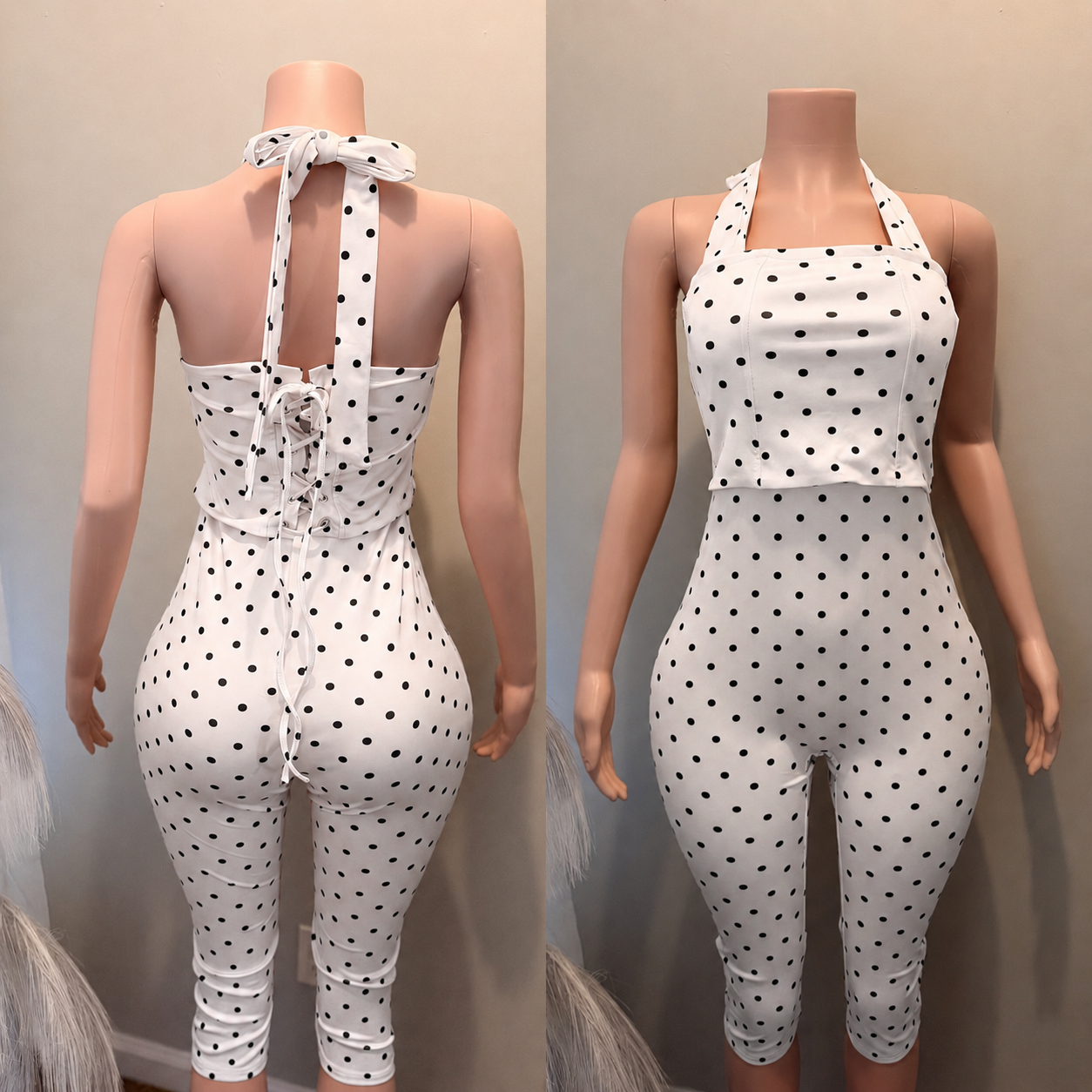 Polka Dot Zip Jumpsuit